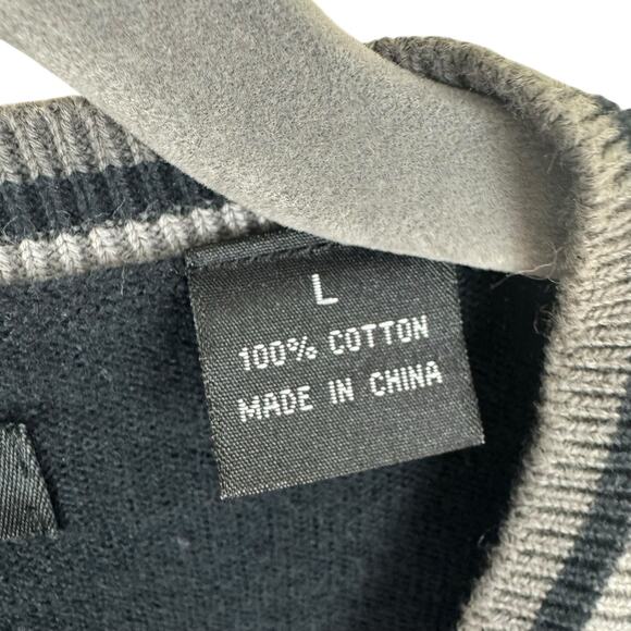 John Henry Black 100% Cotton Tight Knit Lightweight Pullover Sweater Vest Size L - Picture 4 of 5